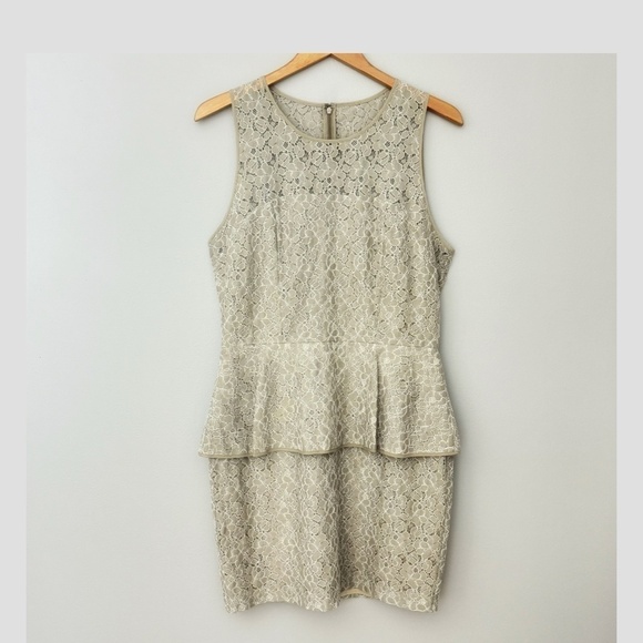 Sachin + Babi Anthropologie Dress Lace Peplum Mini Dress Occasion Sleeveless 12 - Picture 2 of 13